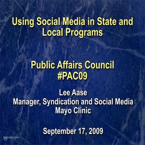 Public Affairs Council Social Media Presentation