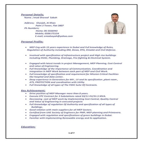 Cv Imad Sharif | PDF