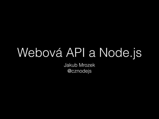 Webová API a Node.js
