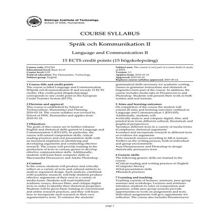 Syllabus-EN1204-Language and Communication II