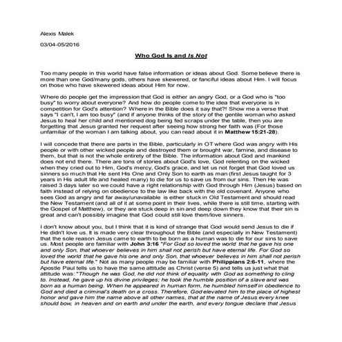 Who God Is and Is Not 