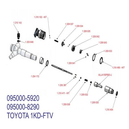095000 8290 explodido injetor HILUX 3.0
