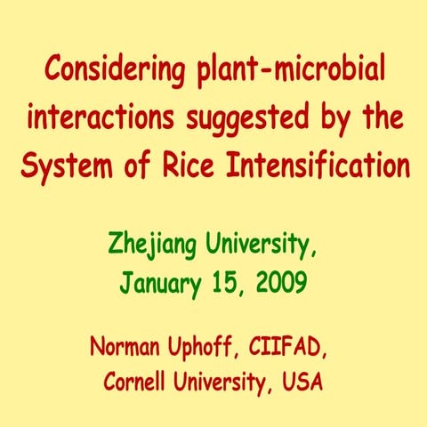 0950 Considering plant-microbial interactions suggested by the System of Rice...