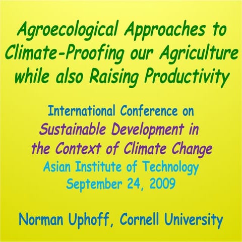 0952 Agroecological Approaches to Climate-Proofing our Agriculture while also...