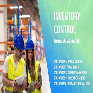 Inventory Control Techniques | PPTX