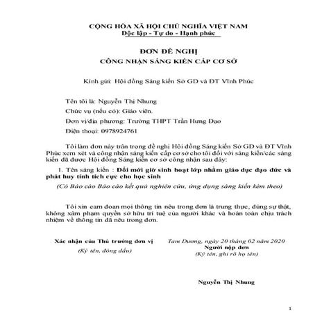 Đổi mới giờ sinh hoạt lớp nhằm giáo dục đạo đức và tính tích cực cho học sinh