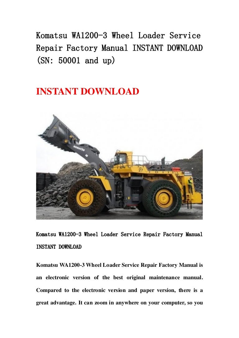 Komatsu Wheel Loader Operators Manual .