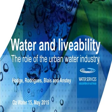 Water and Liveability
