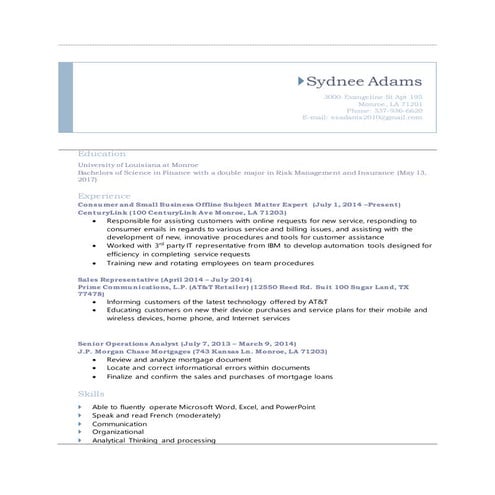 Bryant's Official Resume | DOCX
