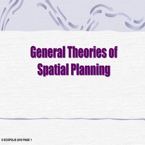 Basics of Regional Planning and the general spatial planning