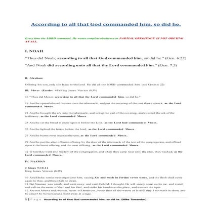 According to all that God commanded him