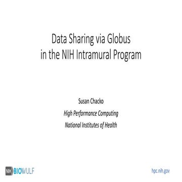Data Sharing via Globus in the NIH Intramural Program