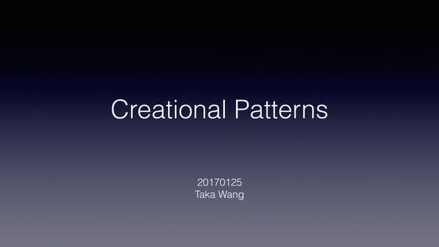 Creational Design Patterns
