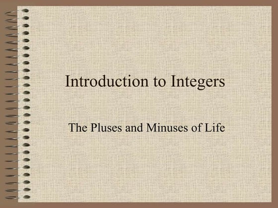 Introduction to integers | PPT