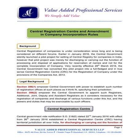 Central Registration Centre