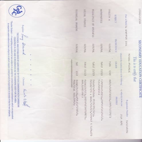 CXC CERTIFICATE | PDF