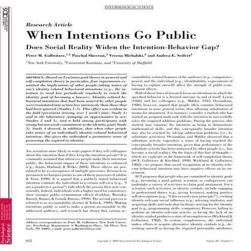 When Intentions Go Public