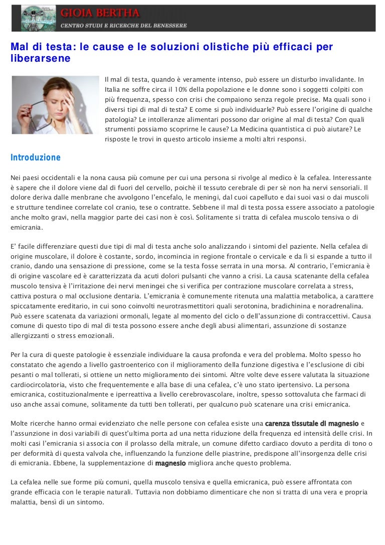 Mal Di Testa Le Cause E Le Soluzioni Olistiche Piu Efficaci Per Libe