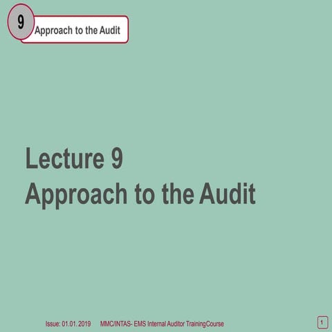 Approach to the Audit