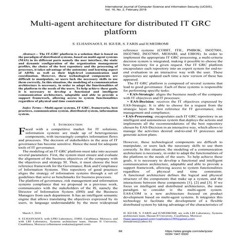  Multi-Agent Architecture for Distributed IT GRC Platform
