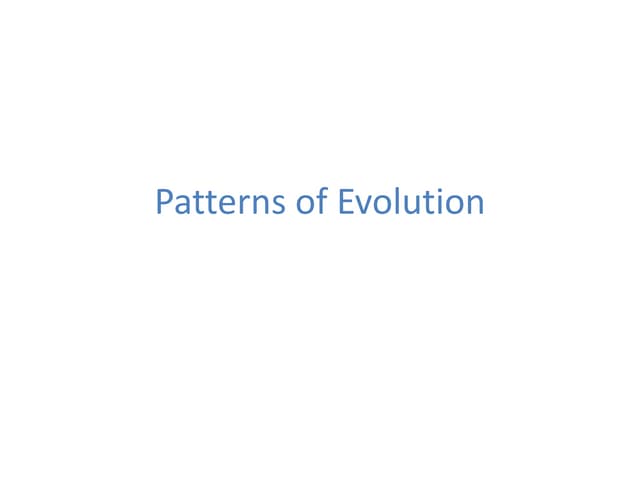 09 patterns of evolution