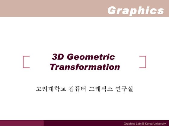 3D transformation in computer graphics | PPT