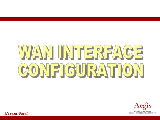 ACIT - CCNA Training - Wan Interface