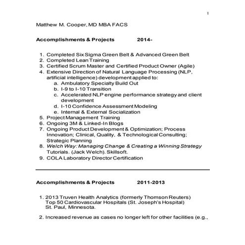 Combined Accomplishments