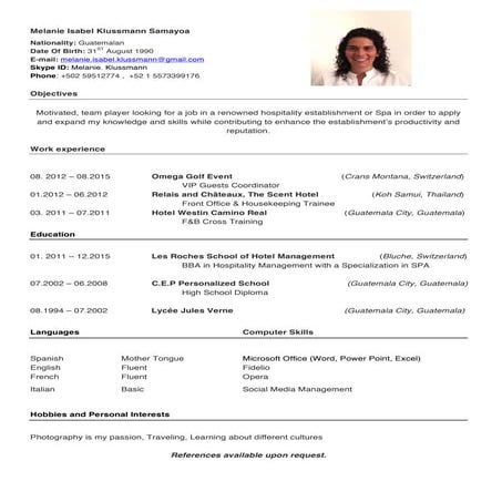 Cv 2016 Melanie Klussmann PDF