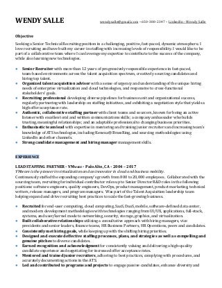 senior recruiter resume
