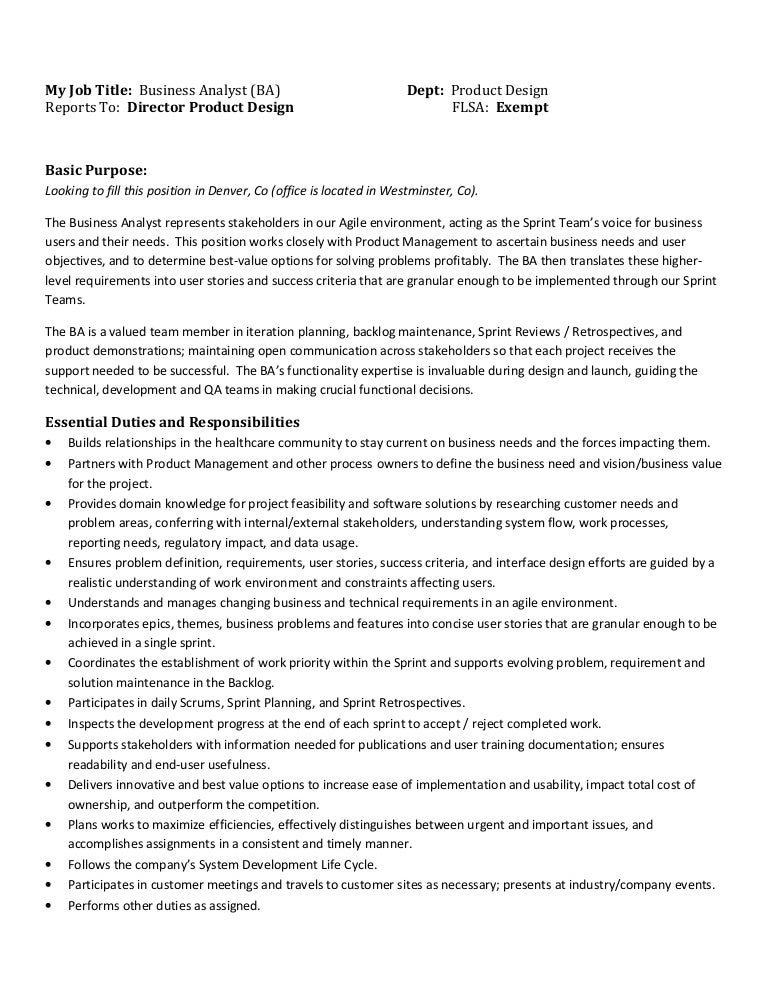 duties of business analyst