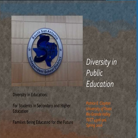 TECT 4306 Spring 2016 Project 2 Diversity in Adult Education