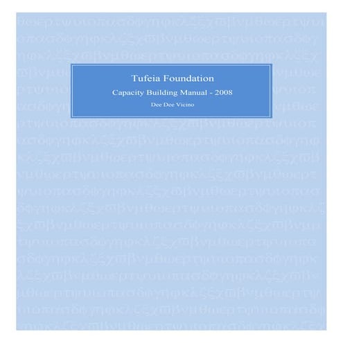 Tufeia Capacity Building Manual