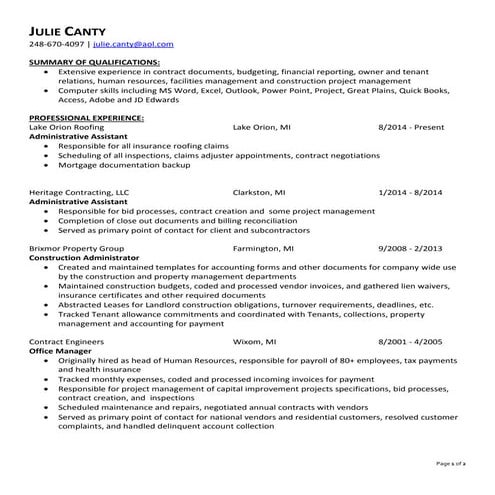 Julie Canty-Resume 11 2014