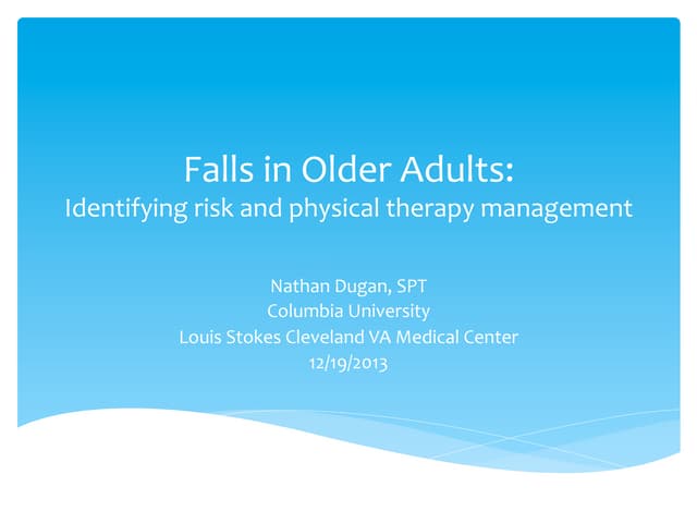 2016: Falls in Older Adults Risk Assessment and Interventions-Shumaker ...