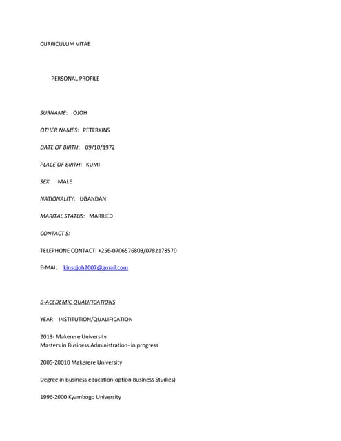 CV kabala | DOCX