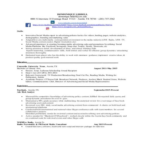 updated 2016 resume | DOCX