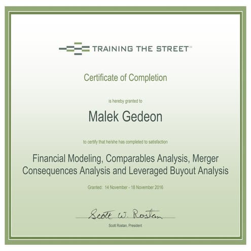 Malek Gedeon TTS Certificate | PDF