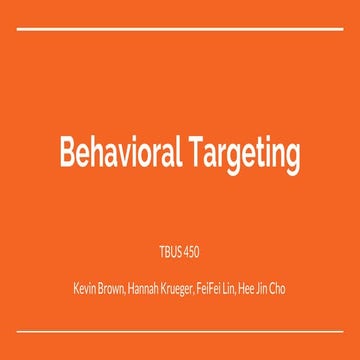 Behavioral targeting 
