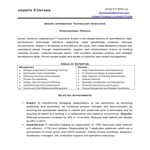 Joseph Fontana's Resume | DOC
