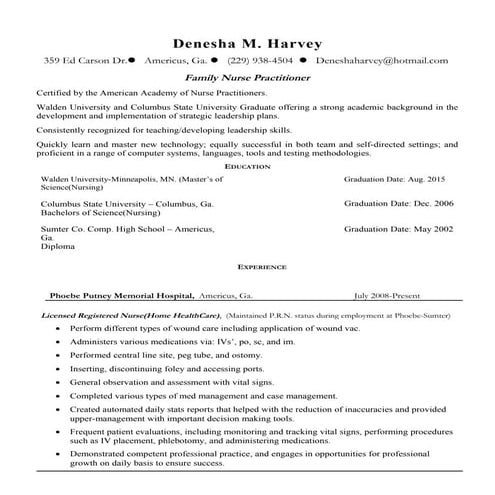 M. A. Nurse NP Resume Extended | DOCX