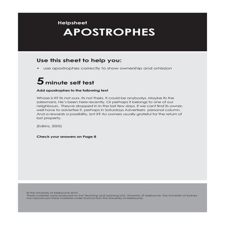 Apostrophes Rules 