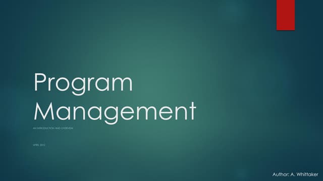 Program Management | PPT