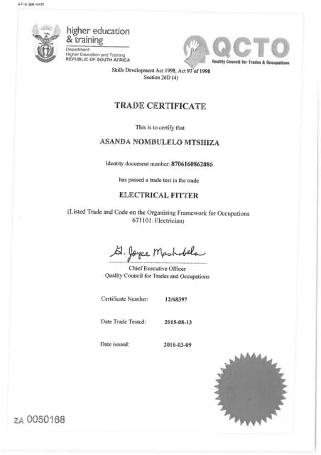 Rigger 1 Certificate | PDF