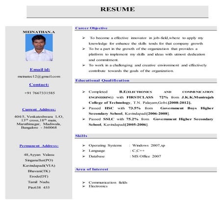 Cv format download in ms word 2007 | DOC