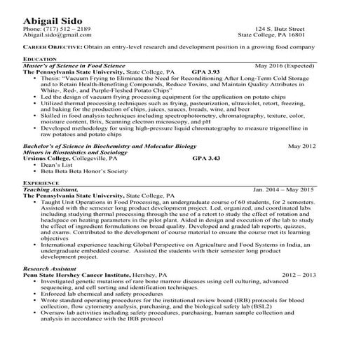Abigail Sido Resume 