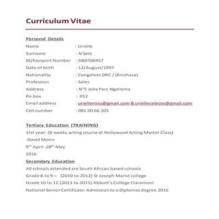 Urielle NSele Official CV