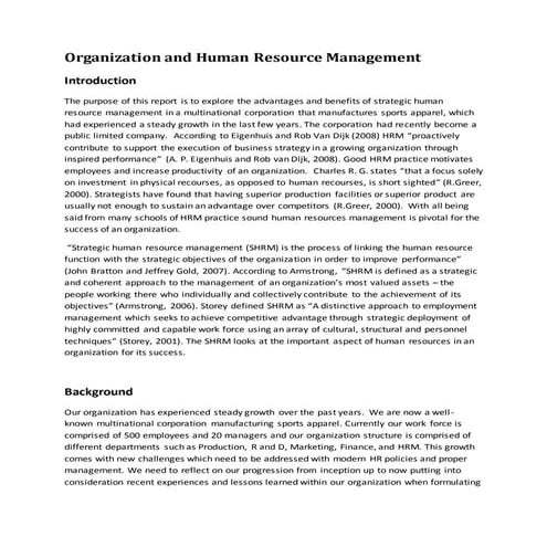 The importance of Strategic Human Resource Management  1