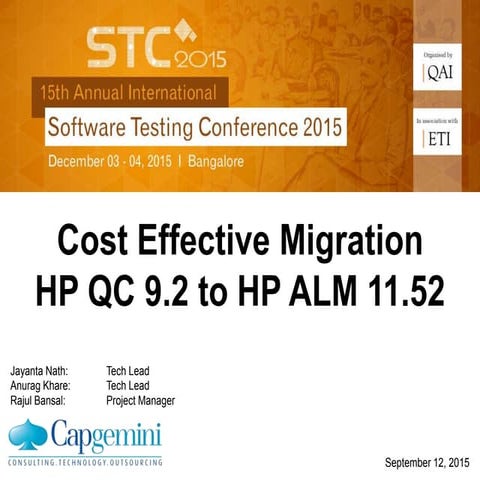 STC-2015_Regional-Round-Ppt- Capgemini - Cost Effective QC to ALM Migration
