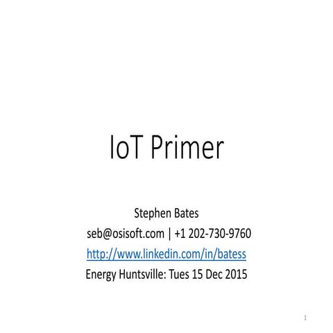 Internet of Things Primer